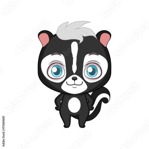 Cute stylized cartoon skunk illustration ( for fun educational purposes, illustrations etc. )