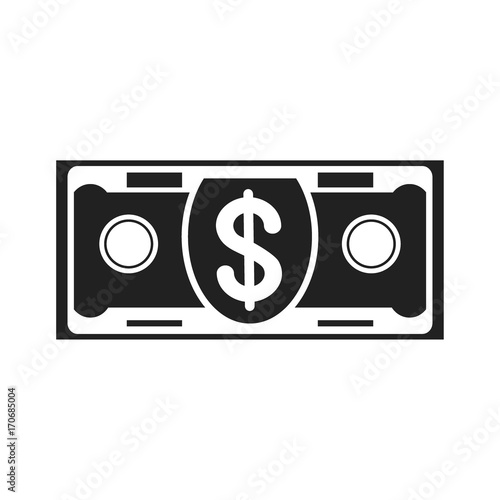 Flat design vector illustration paper dollar cash banknote icon. Business, finance, investment and loans. Bank, pawnshop and financial institution concept. Isolated on a white background.
