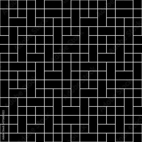 White Square Block Seamless on Black Background