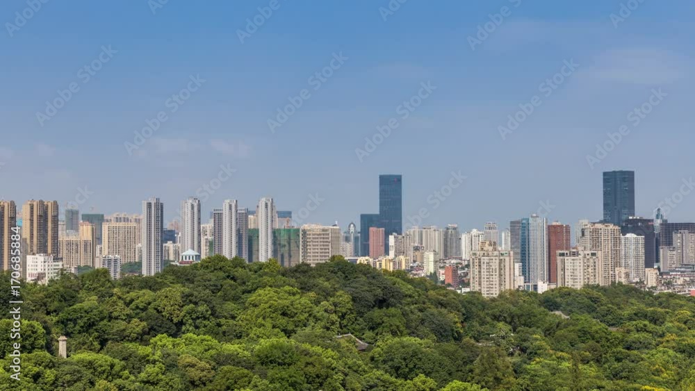 Time lapse of aerial view of wuhan city ,China Time lapse of aerial view of wuhan city ,China