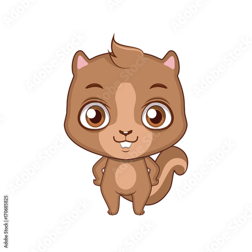 Cute stylized cartoon squirrel illustration ( for fun educational purposes, illustrations etc. )
