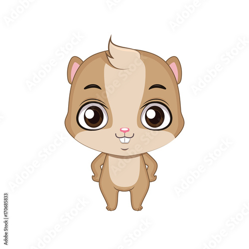 Cute stylized cartoon hamster illustration ( for fun educational purposes, illustrations etc. )