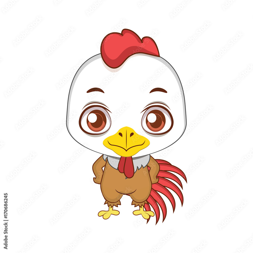 Cute stylized cartoon rooster illustration ( for fun educational purposes, illustrations etc. )