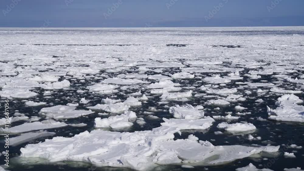 流氷に覆われたオホーツク海 流氷に覆われたオホーツク海