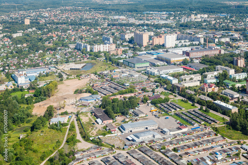 above view of Dedovsk town in Moscow Region