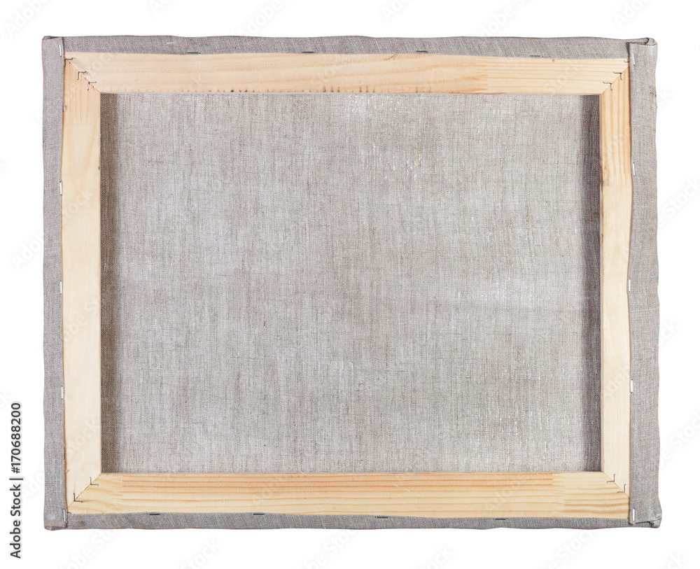 Fototapeta premium reverse side of canvas stretched on a wooden frame