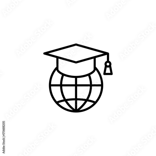 global education line black icon