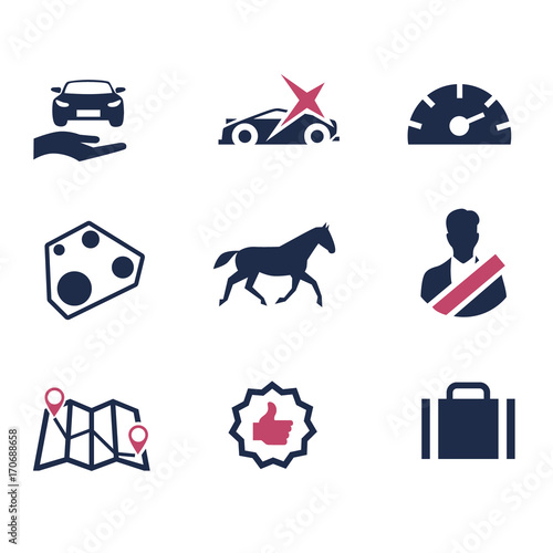 Icons to describe the car parameters