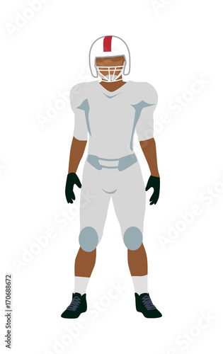 American Football Player in White Black Uniform