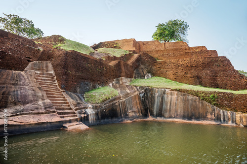 Water pond at the summit of Sigiriya Rock Fortress in Sri Lanka