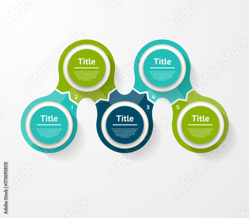 Vector infographic template for diagram, graph, presentation and chart. Business concept with 5 options, parts, steps or processes