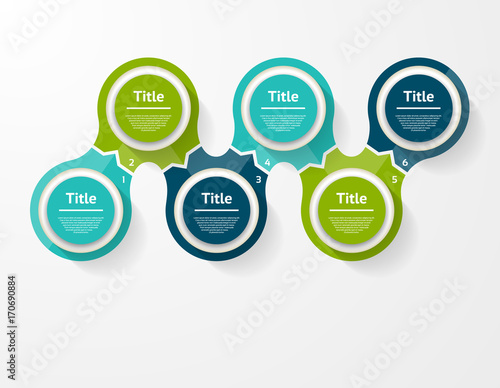 Vector infographic template for diagram, graph, presentation and chart. Business concept with 6 options, parts, steps or processes