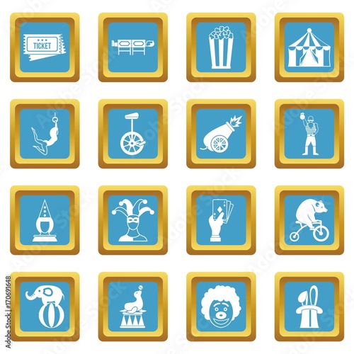 Circus entertainment icons azure