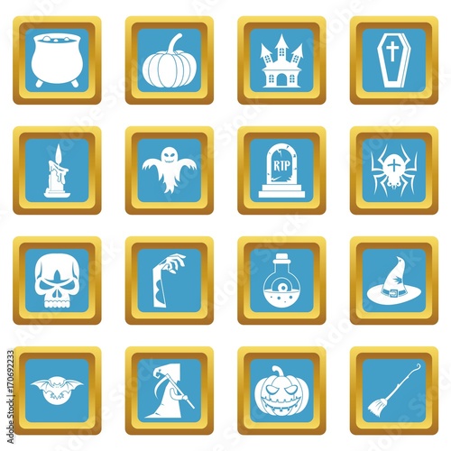 Halloween icons azure