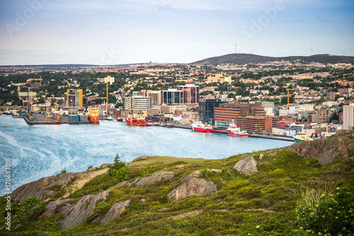 St. John's cityscape, capital city of Newfoundland and Labrador, Canada