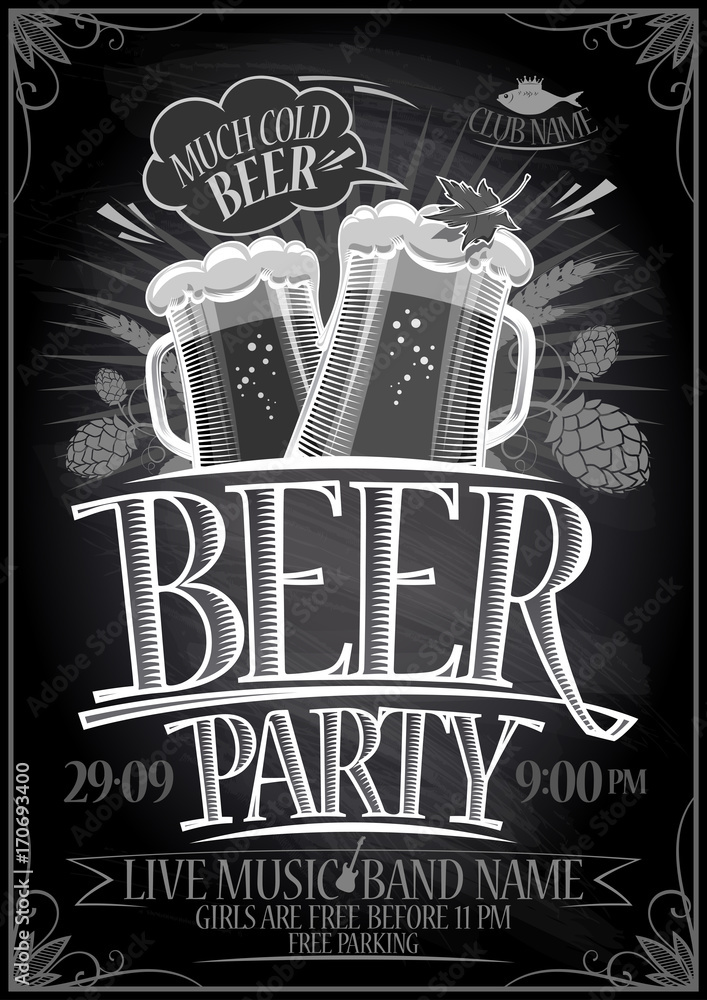 Plakat Tablica plakat party piwo