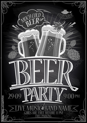 Plakat Tablica plakat party piwo