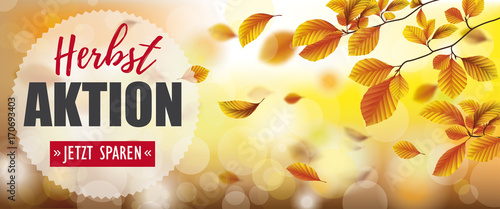 Headliner Herbstaktion mit Herbstlaub im Wind