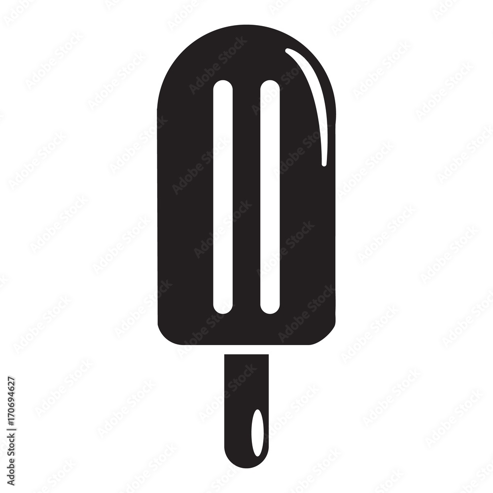Chocolate ice cream icon, simple black style Chocolate ice cream icon, simple black style