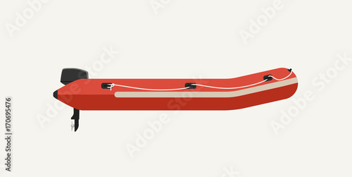 Inflatable boat with motor