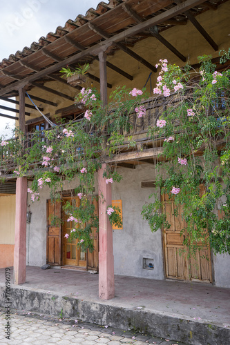 traditional colonial architecture in Ecuador  photo