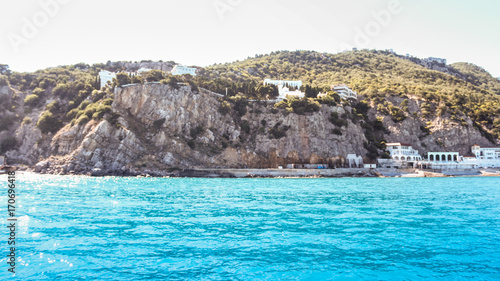 A high rocky coast.