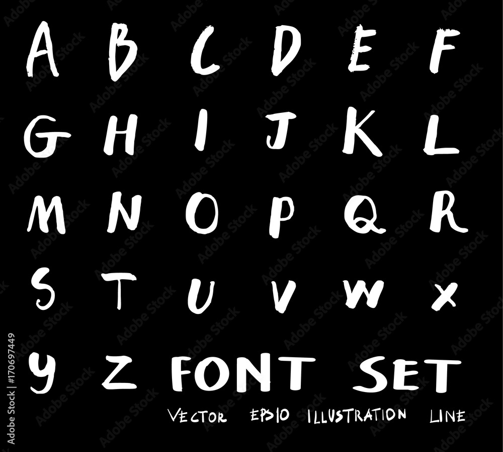 Hand drawn alphabet letters Vector on chalkboard eps10