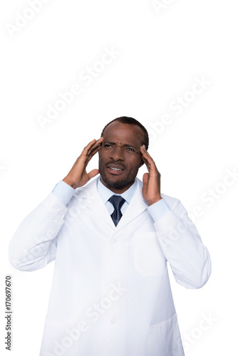 african american doctor with headache