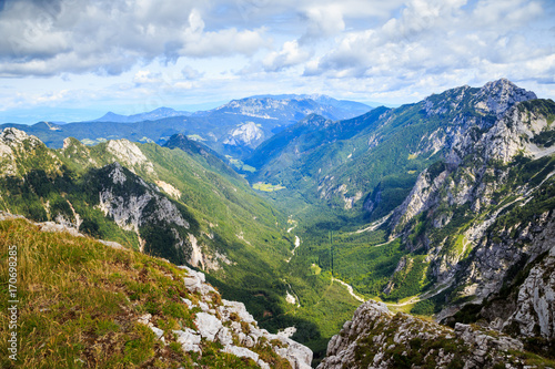 Slovenia, Kamnik-Savinja Alps. View from Kamniško Sedlo in the Logarska Dolina. 21.08.2017.