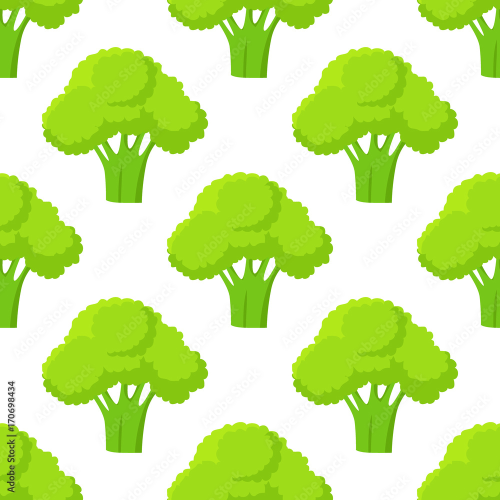 Broccoli Green Head or Flower Bud Seamless Pattern Broccoli Green Head or Flower Bud Seamless Pattern