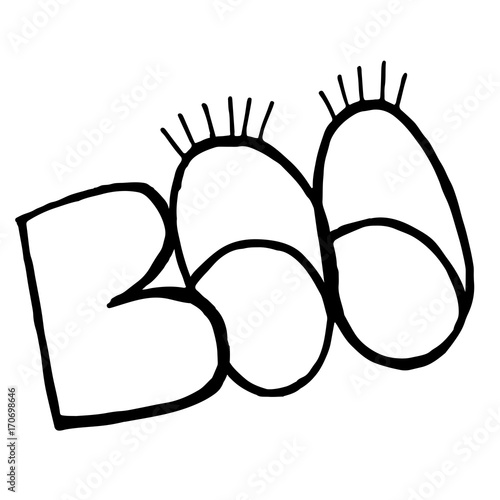 Hand Drawn Halloween Set. Lettering. Boo.