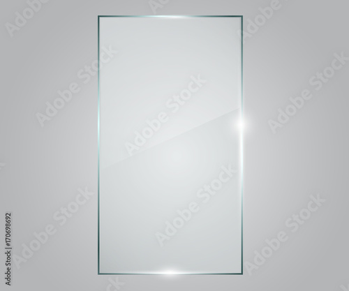  Glass banner realistic vector illustration