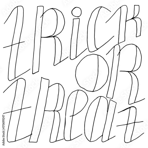 Hand Drawn Halloween Set. lettering. Trick or treat.