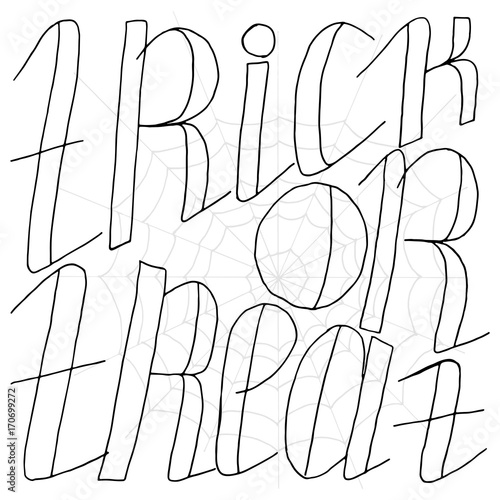 Hand Drawn Halloween Set. lettering. Trick or treat.