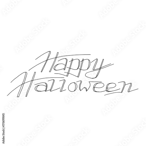 Hand Drawn Halloween Set. Lettering. Happy Halloween.