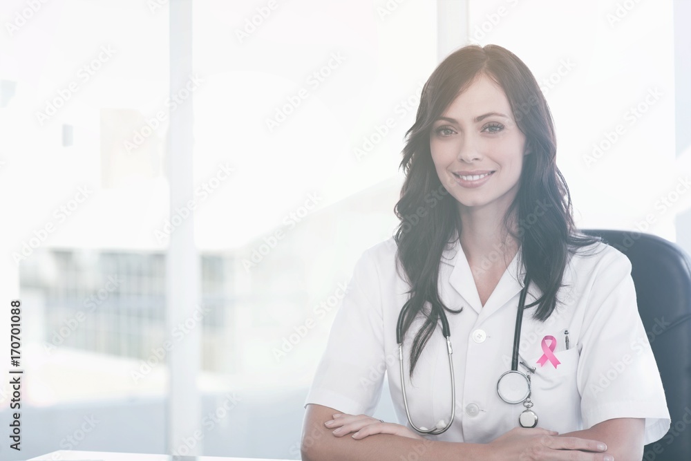 Composite image of breast cancer awareness ribbon Composite image of breast cancer awareness ribbon