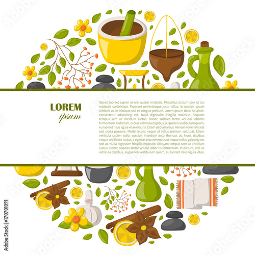 Vector cartoon ayurveda background