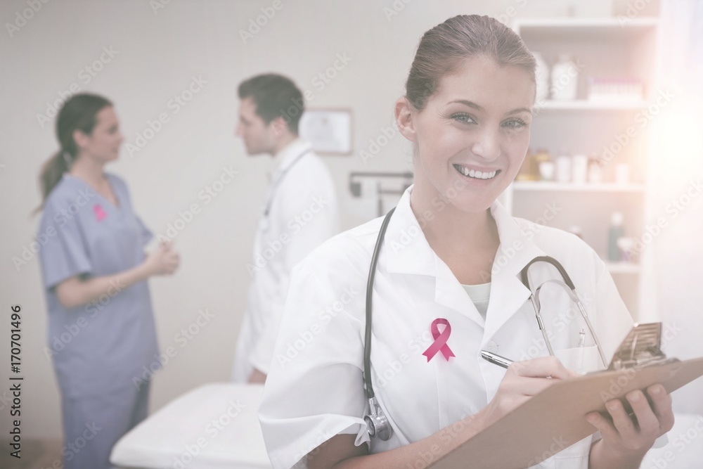 Composite image of breast cancer awareness ribbon Composite image of breast cancer awareness ribbon