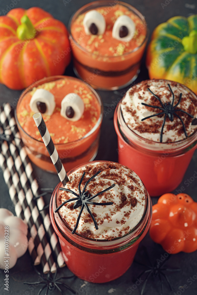 Pumpkin milkshake with whipped cream Pumpkin milkshake with whipped cream