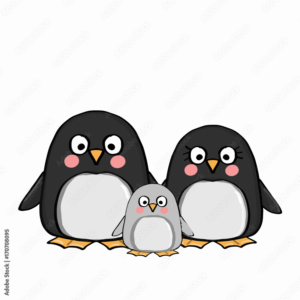 Fotografie cute penguins family