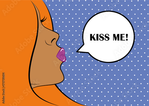 kiss me pop art girl