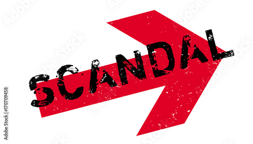 Scandal rubber stamp. Grunge design with dust scratches. Effects can be easily removed for a clean, crisp look. Color is easily changed.