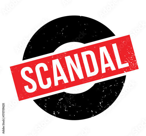 Scandal rubber stamp. Grunge design with dust scratches. Effects can be easily removed for a clean, crisp look. Color is easily changed.