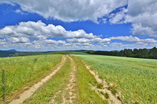 Rural landscape in countryside of Beskid Niski  Poland