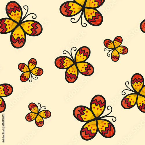 Yellow Butterfly on Ivory B...