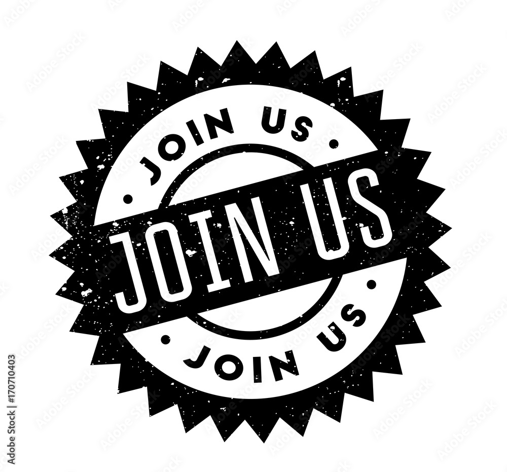 Join Us rubber stamp. Grunge design with dust scratches. Effects can be easily removed for a clean, crisp look. Color is easily changed. Join Us rubber stamp. Grunge design with dust scratches. Effects can be easily removed for a clean, crisp look. Color is easily changed.