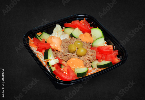 tuna salad in a plastic box