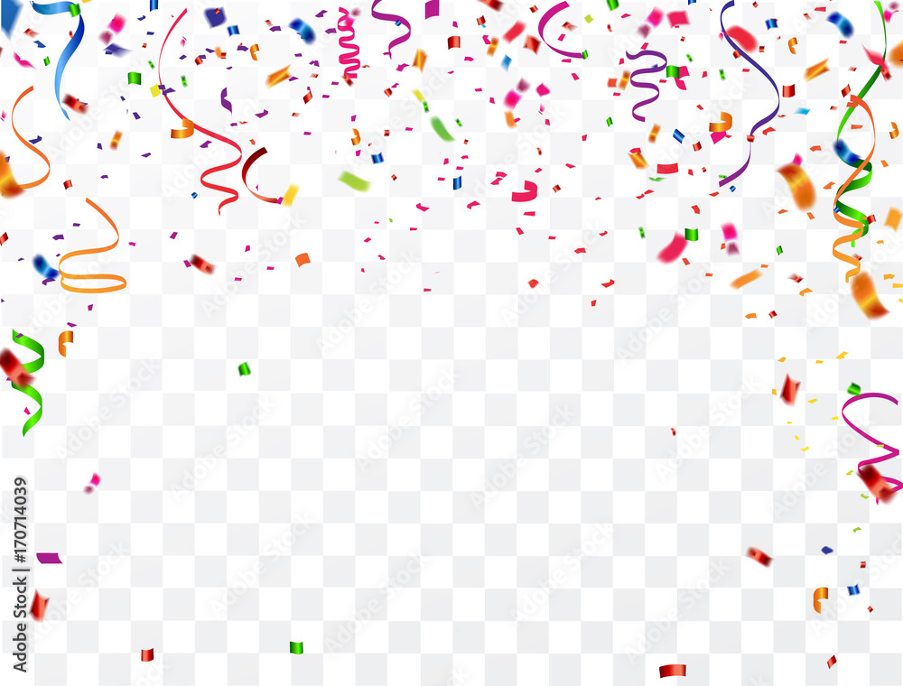 Colorful celebration background with confetti. - obrazy, fototapety, plakaty 