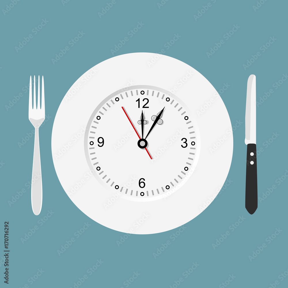 Dinner time. Flat design. Dinner time. Flat design.