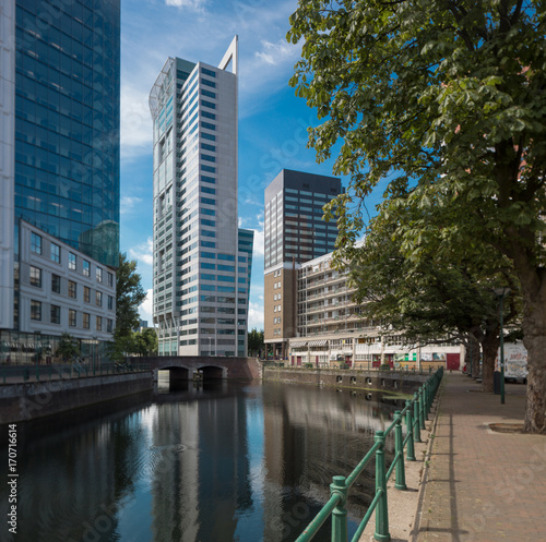 Rotterdam cityscape with canal and buildings